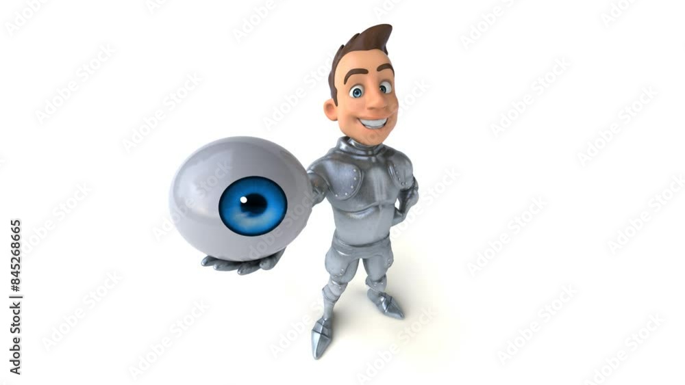 Fun 3D cartoon knight with alpha channel