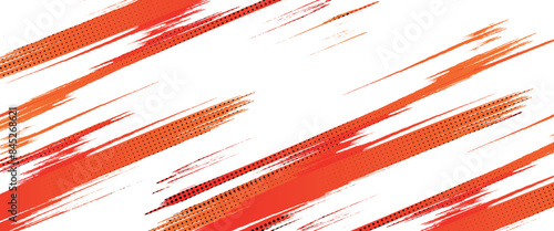 Abstract Sports Background with Orange and Red Gradient Brushstrokes and Halftone Effect