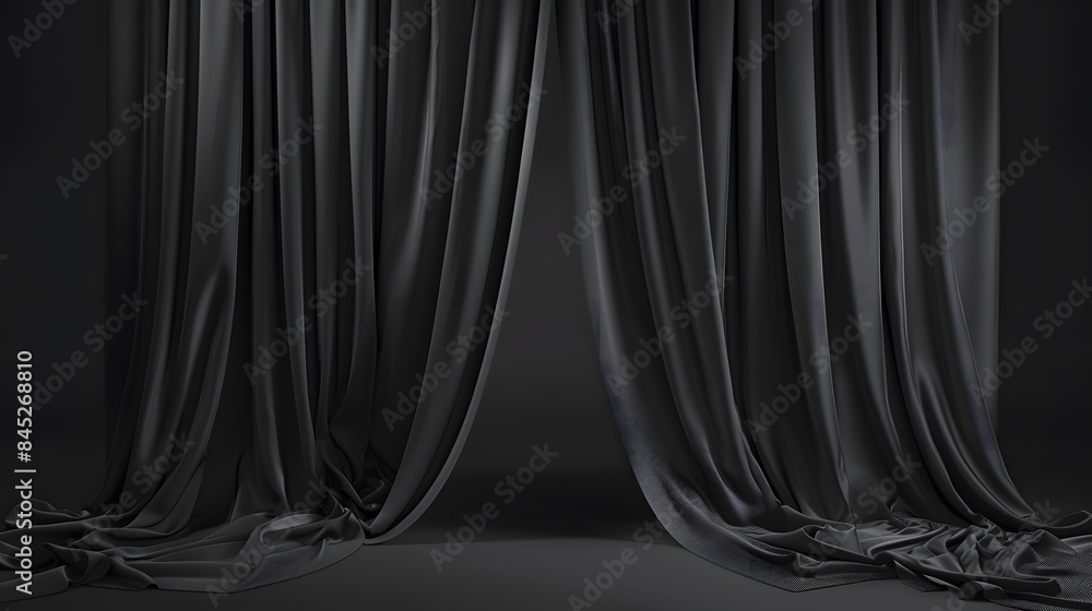 Black luxury fabric background with copy space. Black luxury fabric background with copy space.