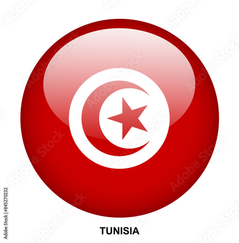 Free Download TUNISIA flag button on white background - GFXLoad