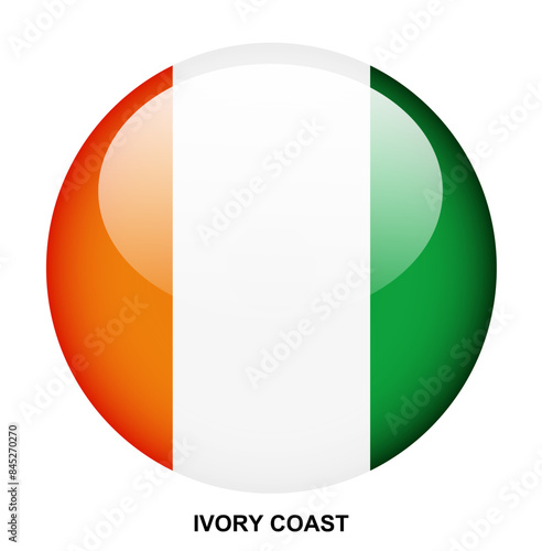 IVORY COAST flag button on white background