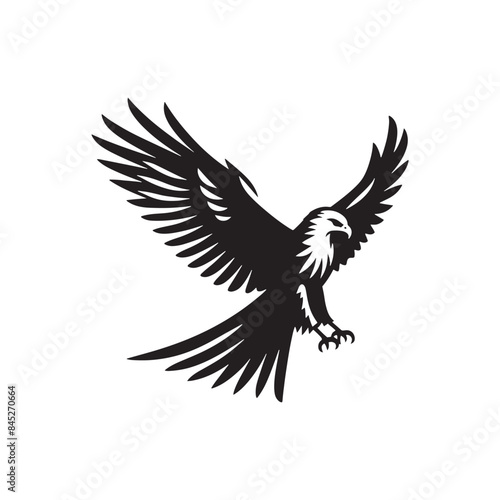 Kite Bird Silhouette  Vector Graphics Depicting the Elegance and Freedom of Flight - Kite Bird Vector - Kite Bird Illustration - Bird Silhouette.