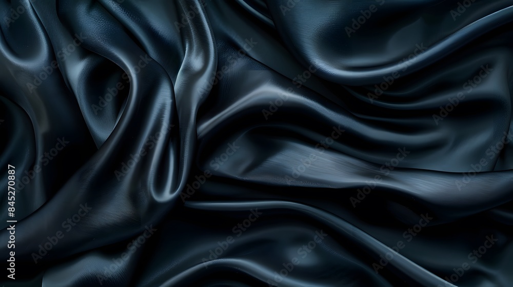 Fototapeta premium Black luxury fabric background with copy space. 