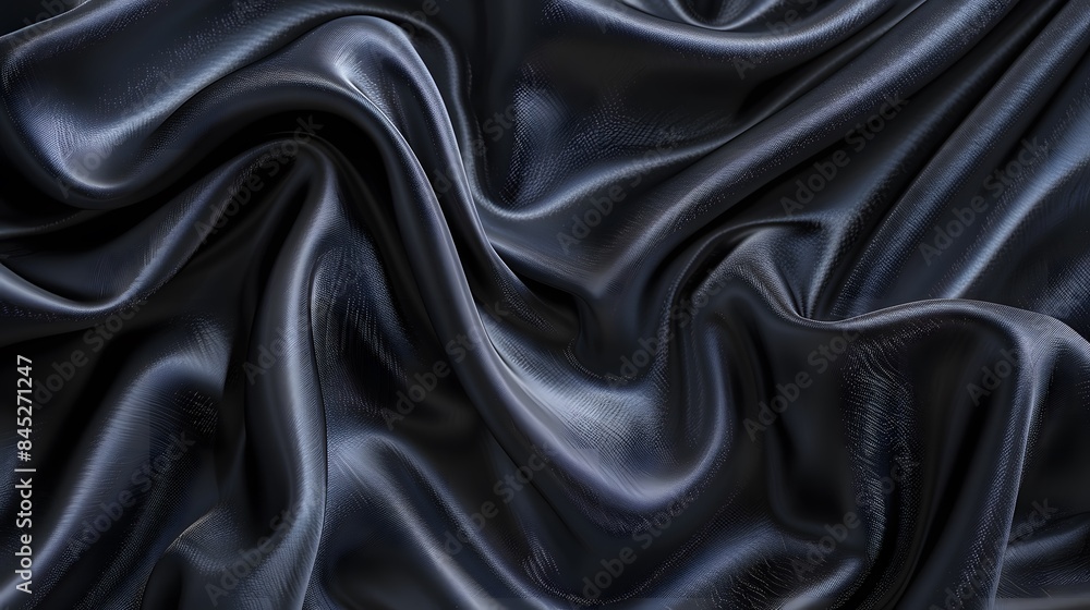 Fototapeta premium Black luxury fabric background with copy space. 