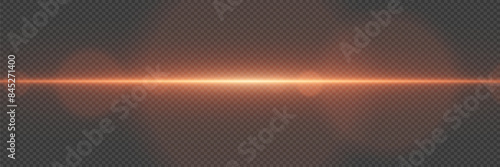 Shining line, particles and sparkles with glare effect. Transparent light and flash.