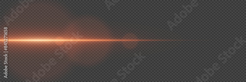 Shining line, particles and sparkles with glare effect. Transparent light and flash.
