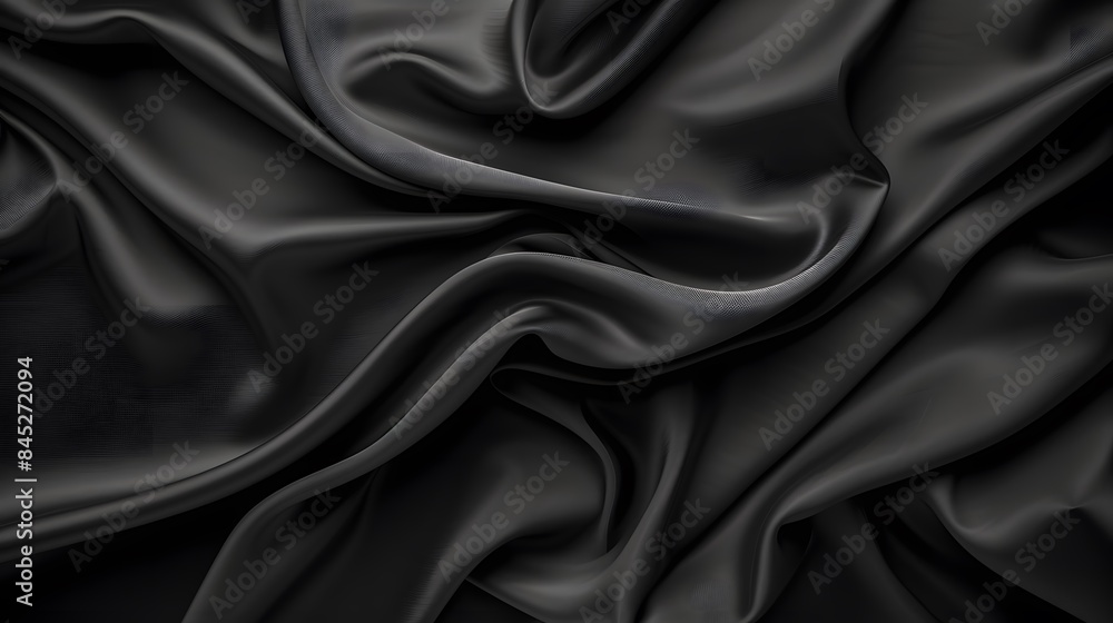 Black luxury fabric background with copy space. Black luxury fabric background with copy space.