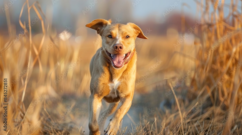Joyful Run Through Golden Grass Joyful Run Through Golden Grass