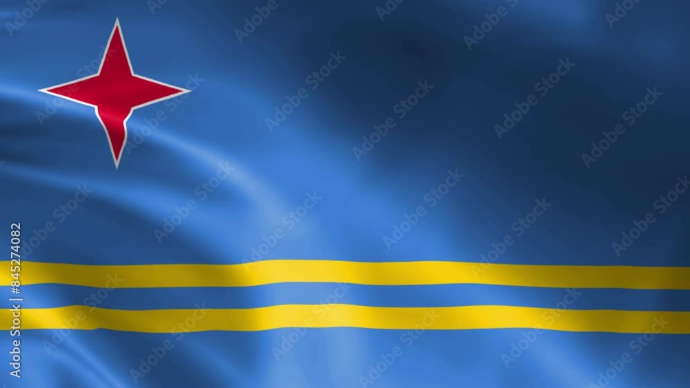 Aruba flag in the wind. Detailed fabric texture. Aruba flag in the wind. Detailed fabric texture.