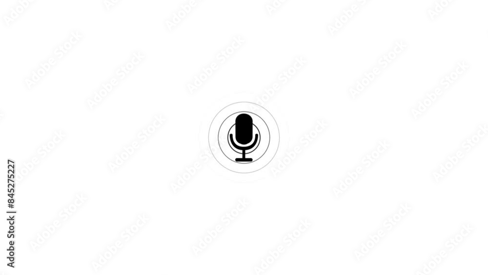 Audio microphone icon animation. radio wave of podcast microphone animation on the white background. voice record icon. voice record icon 4k motion graphic. Audio microphone icon animation. radio wave of podcast microphone animation on the white background. voice record icon. voice record icon 4k motion graphic.