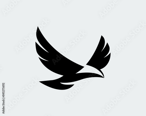 simple silhouette flying eagle hawk falcon logo design template illustration inspiration