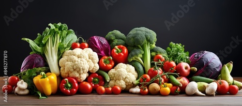 An inviting display of fresh colorful and organic vegetables epitomizing the concept of healthy vegetarian eating Brilliant copy space image