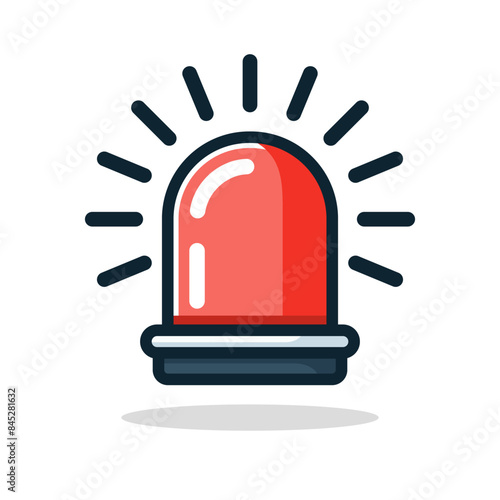 Red emergency flashers siren icon. Siren icon in flat style. Emergency siren. Vector illustration.
