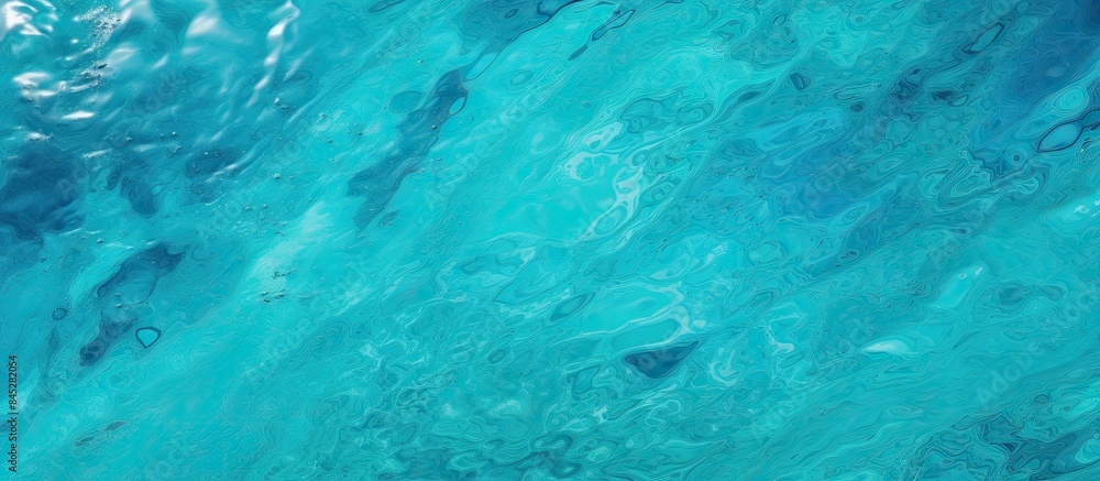 Top view of a turquoise swimming pool water background with a close up and abstract texture Plenty of copy space for various uses in the image Top view of a turquoise swimming pool water background with a close up and abstract texture Plenty of copy space for various uses in the image