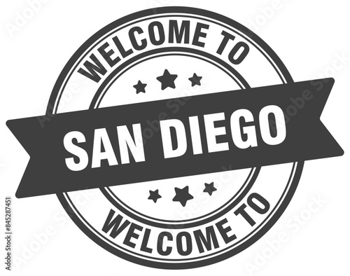 Welcome to San Diego stamp. San Diego round sign