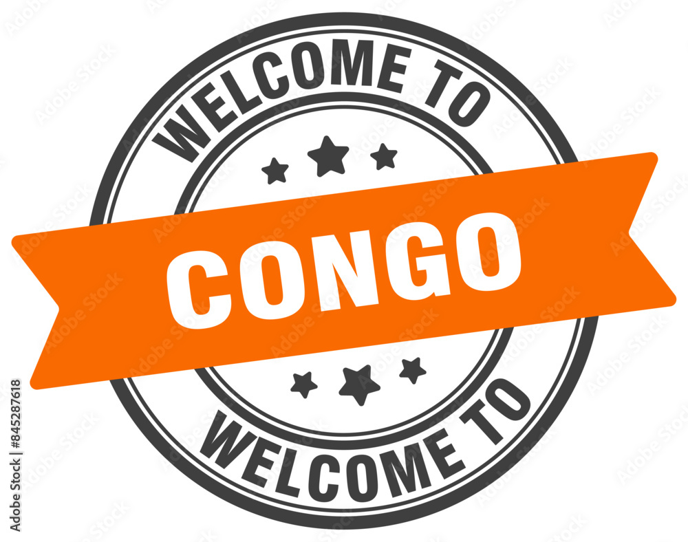 Fototapeta premium Welcome to Congo stamp. Congo round sign