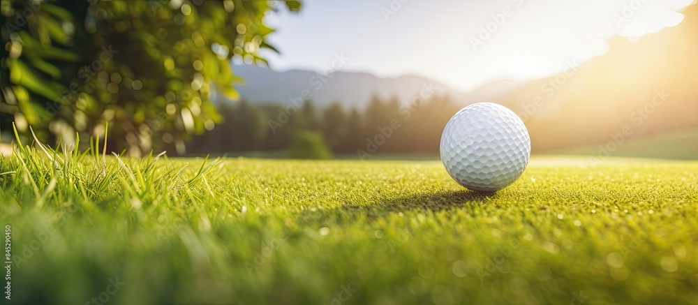A golfer s hand holds a golf ball on a tee positioned on a lush green golf course The scene is ready for a player to take their swing Copy space image A golfer s hand holds a golf ball on a tee positioned on a lush green golf course The scene is ready for a player to take their swing Copy space image