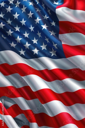 American Flag Waving Gracefully