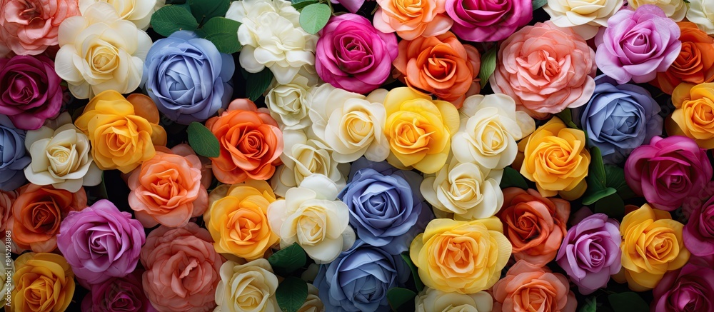 Spring flowers in a vibrant mix of colors including beautiful roses create a stunning display of nature s beauty A copy space image perfect for capturing the essence of the season Spring flowers in a vibrant mix of colors including beautiful roses create a stunning display of nature s beauty A copy space image perfect for capturing the essence of the season
