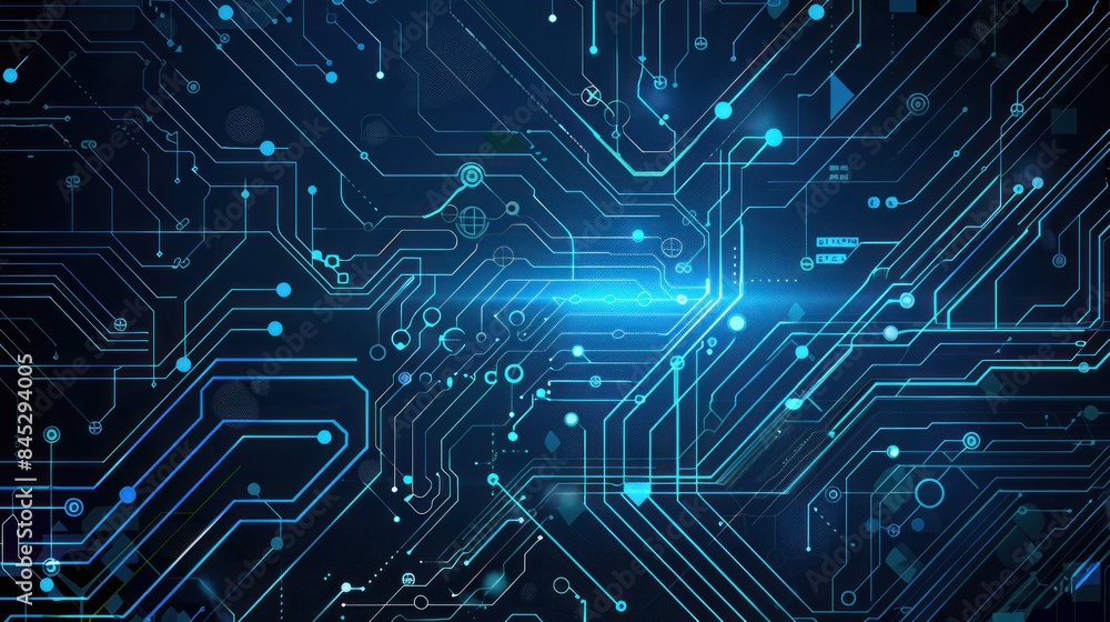Obraz premium Electronic circuit board. Technology Concept ,Microchip CPU Processor Circuit Board. Digital Line