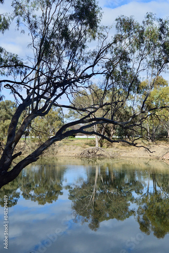 A view of the Murrumbidgee River at the town of Hay in NSW, Australia