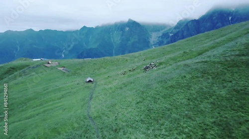 Wallpaper Mural aerial view of greenery mountain hill during Monsoon season in Kori, Nepal. Torontodigital.ca