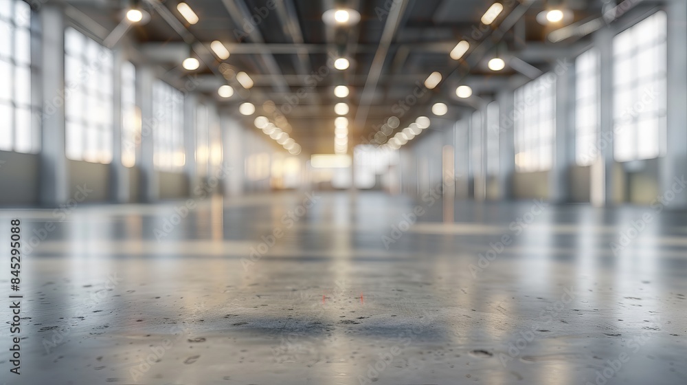 Empty office space with blurred background lights for design purposes Empty office space with blurred background lights for design purposes