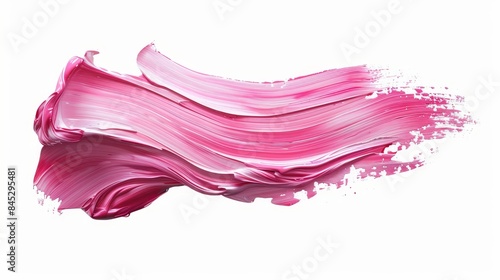 A pink brush stroke with a white background