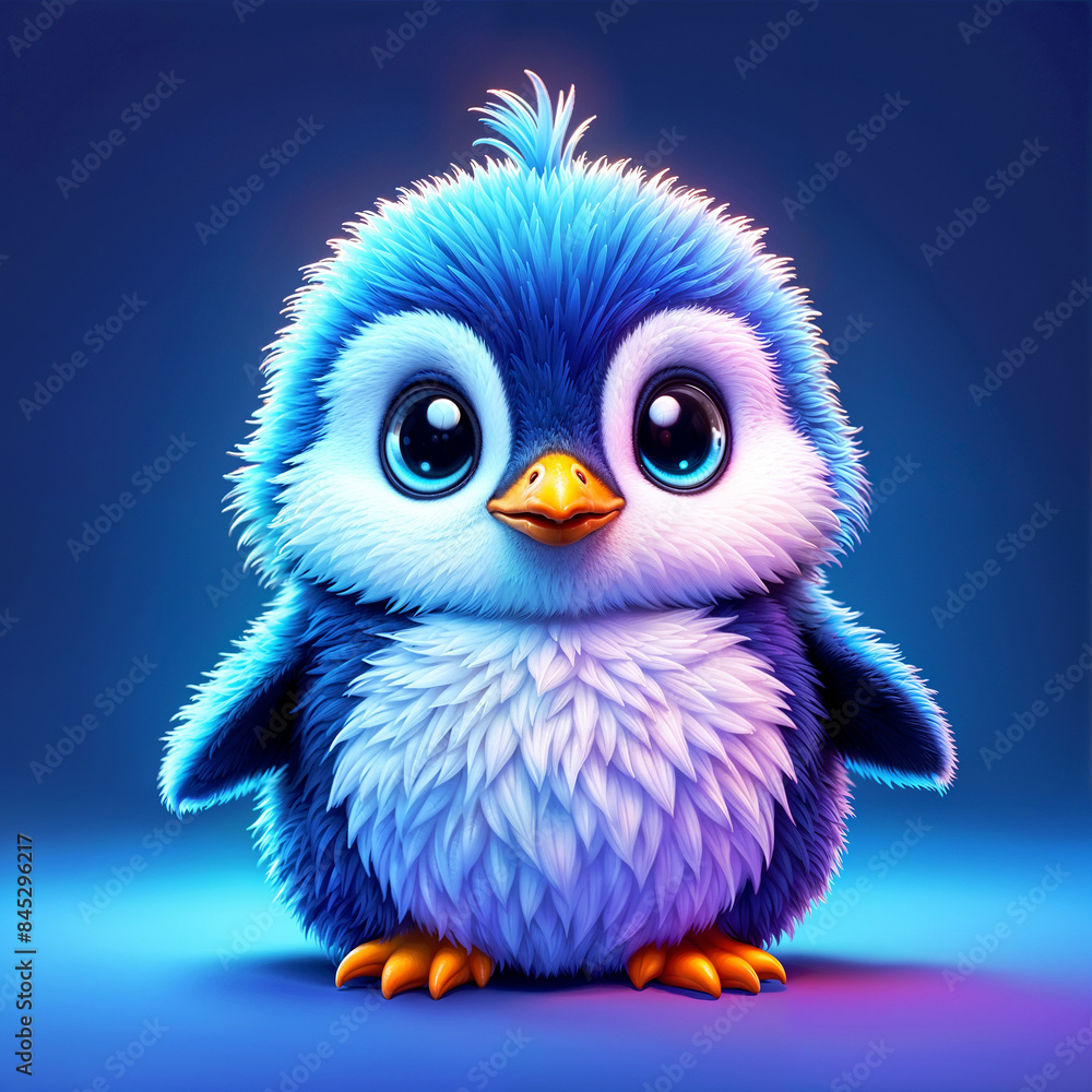 Little bird penguin, character, cute pet, bright colorful cartoon animal, children funny play, kids toy Little bird penguin, character, cute pet, bright colorful cartoon animal, children funny play, kids toy