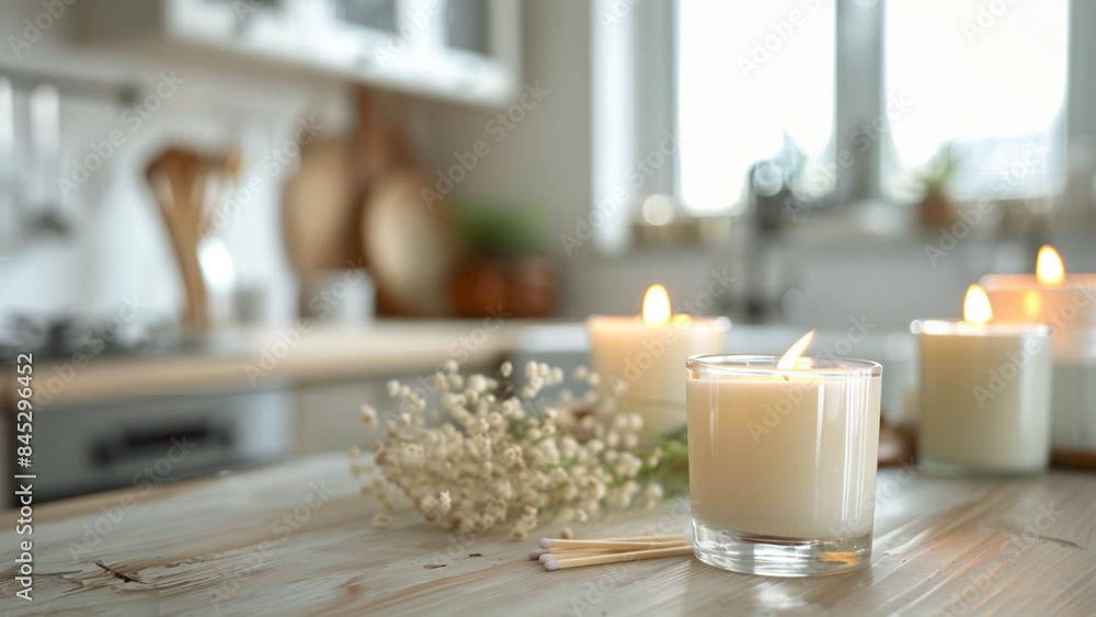 Rustic Radiance: A Quaint Candle Making Kitchen Bathed in Natural Light Rustic Radiance: A Quaint Candle Making Kitchen Bathed in Natural Light
