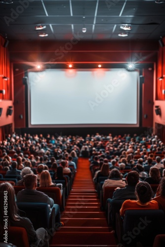 Audience Watching Movie in Cinema