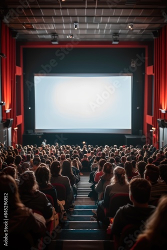 Audience Watching Movie in Cinema