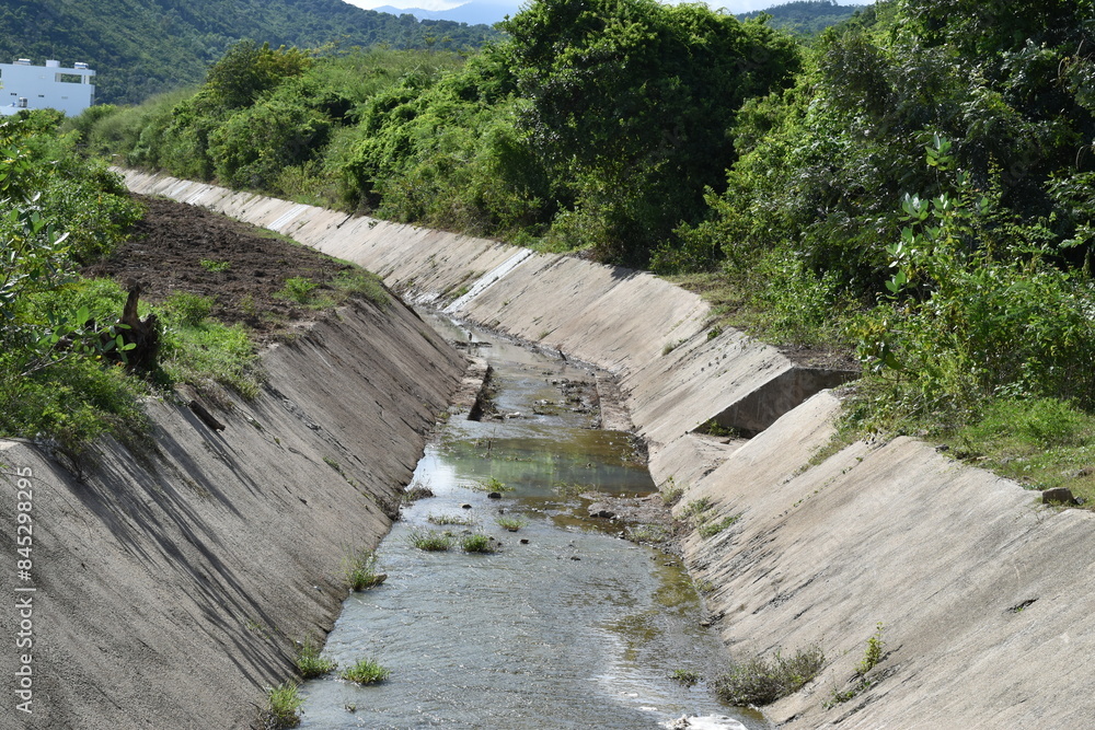 An artificial channel for rainwater in Vietnam. An artificial channel for rainwater in Vietnam.