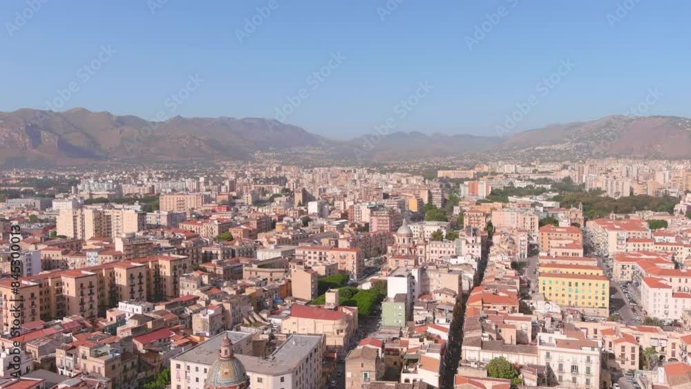 Palermo, Italy: Aerial view of capital city of Sicily island, sunny summer day with clear blue sky - landscape panorama of Europe from above
Palermo, Italy: Aerial view of capital city of Sicily island, sunny summer day with clear blue sky - landscape panorama of Europe from above