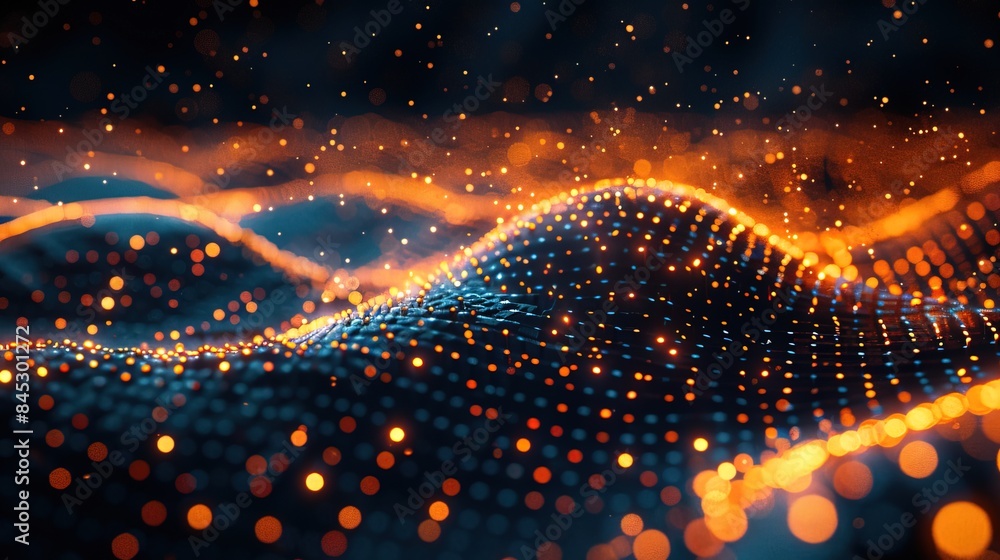 Obraz premium Abstract digital data background. Can be used in the description of network abilities, technological processes, digital storages, science, education