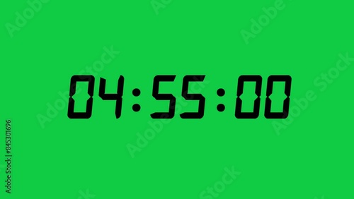 5 min timer, minutes seconds, milliseconds animation digital timer black text 

 photo