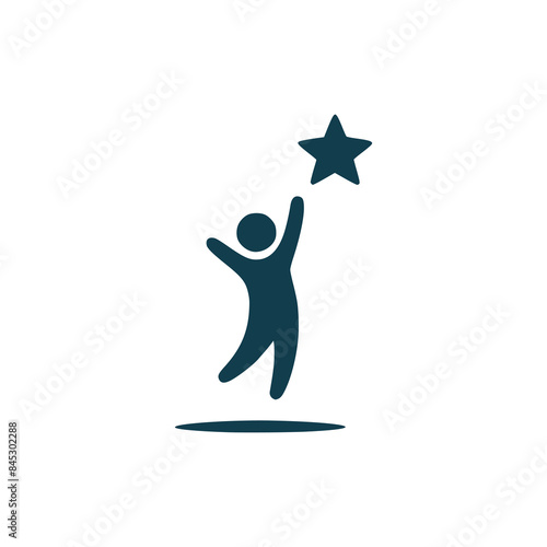kid reaching dreams hope logo vector illustration template design
