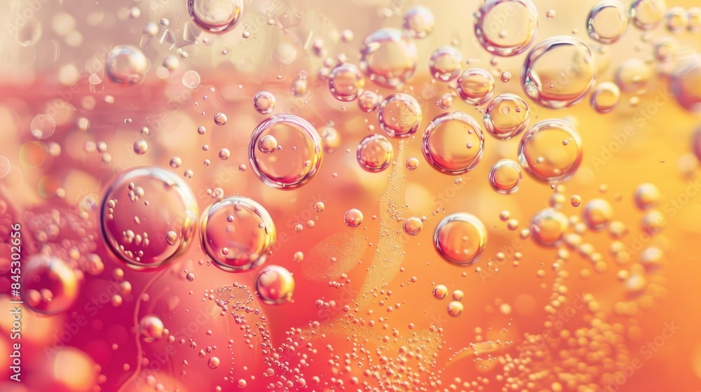Fizzy beverage with bubbles