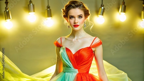 a young woman with an elegant pose