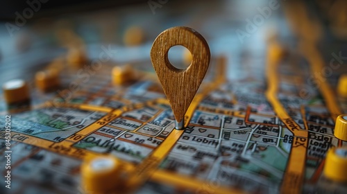 Local SEO concept with map and pin point for business location. Concept Local SEO, Google Maps, Pinpoint Location, Business Directory, Search Engine Optimization