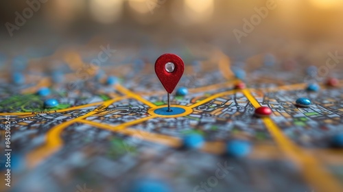 Local SEO concept with map and pin point for business location. Concept Local SEO, Google Maps, Pinpoint Location, Business Directory, Search Engine Optimization