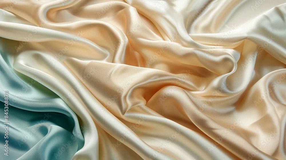 Fototapeta premium Shimmering Gold Silk Fabric Texture Background