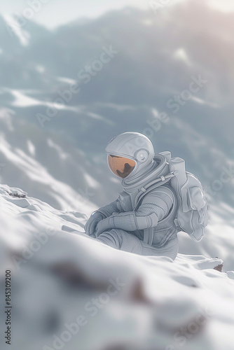 A lone astronaut ventures i...