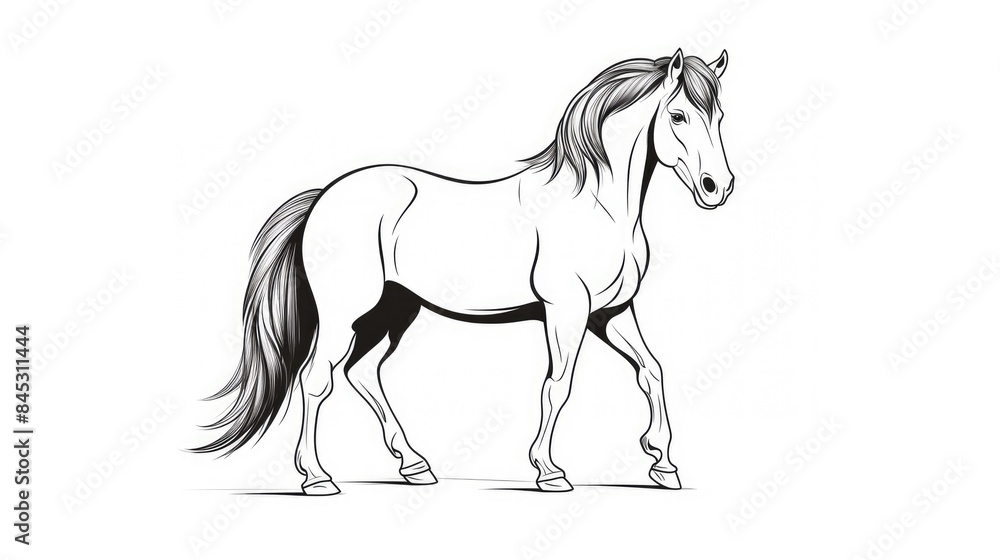 Obraz premium horse outline for coloring page