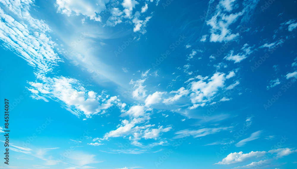 Blue cloud sky. Banner design. Meteorology, forecast, climate change Blue cloud sky. Banner design. Meteorology, forecast, climate change