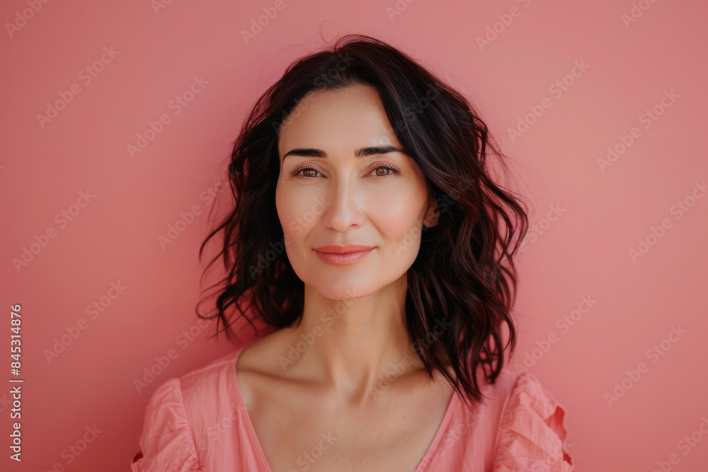 Fototapeta premium A close up portrait of a woman with a subtle smile