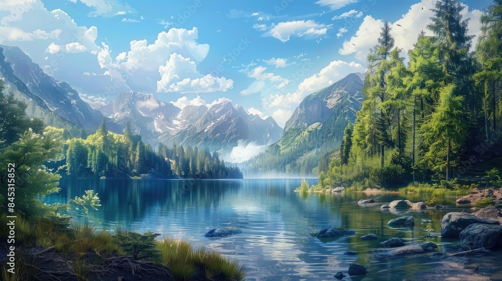 Naklejka premium Scenic Lake View