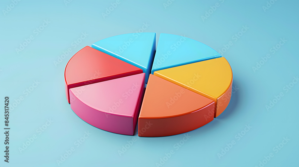 Obraz premium Colorful 3D Pie Chart