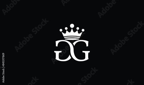 letter gg with crown luxury modern creative company logo, g g letter logo