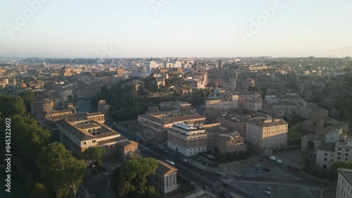 Wallpaper Mural Panoramic aerial dolly rises above streets of Orange Garden neighborhood at sunset Italy Torontodigital.ca